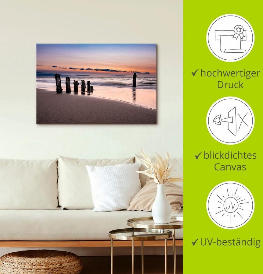 Artland Artprint Blik op de kust van de Oostzee als artprint van aluminium artprint op linnen muursticker verschillende maten - Foto 2