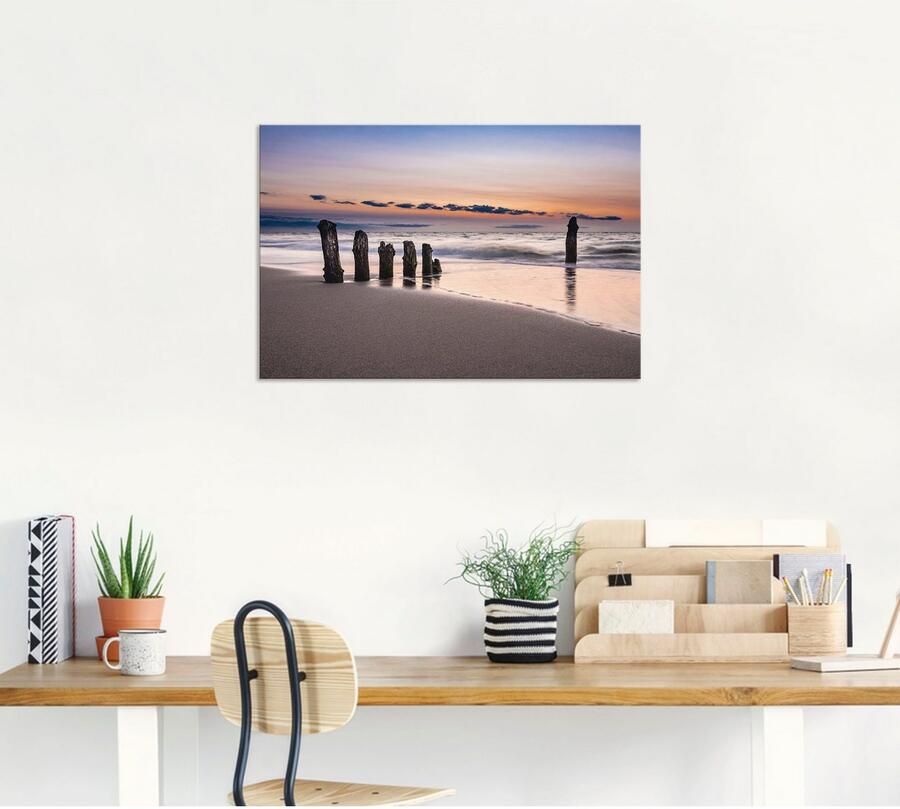 Artland Artprint Blik op de kust van de Oostzee als artprint van aluminium artprint op linnen muursticker verschillende maten - Foto 4