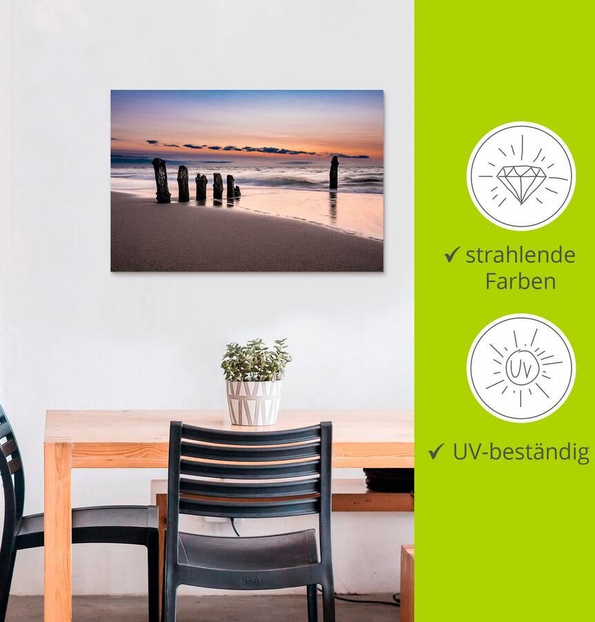 Artland Artprint Blik op de kust van de Oostzee als artprint van aluminium artprint op linnen muursticker verschillende maten - Foto 2