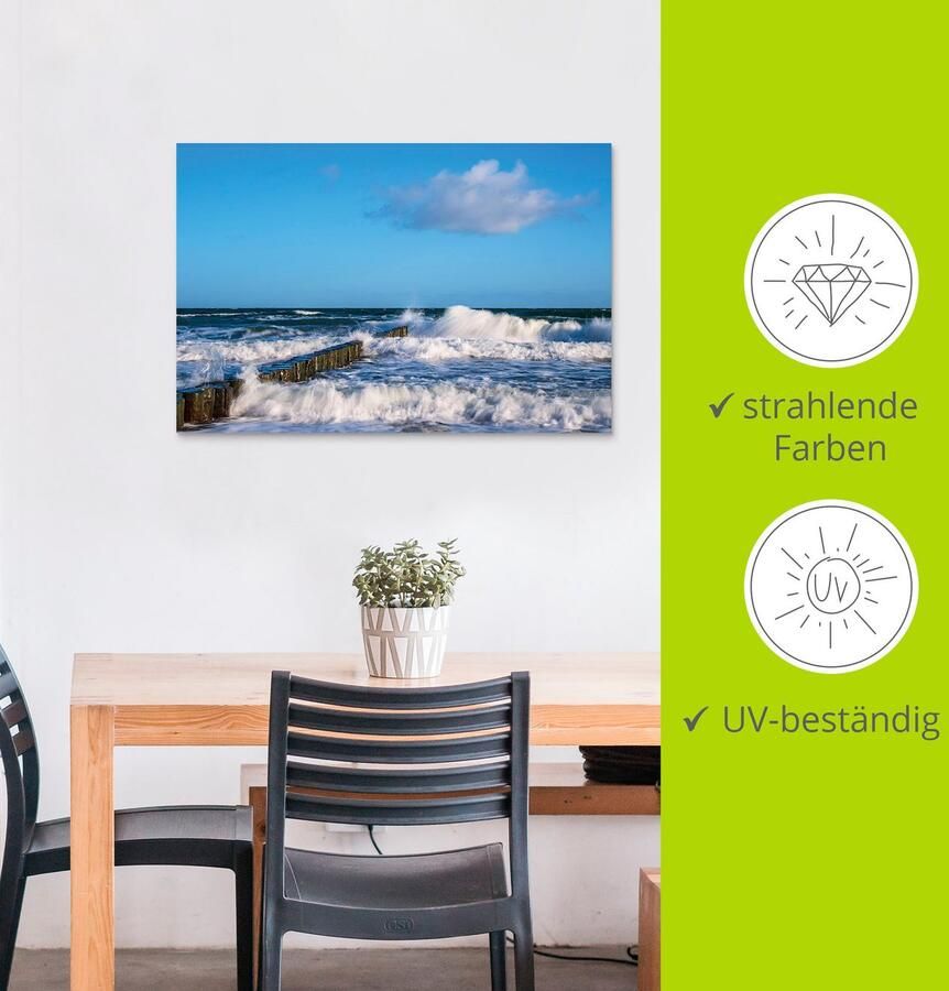 Artland Artprint Blik op de kust van de Oostzee II als artprint van aluminium artprint voor buiten artprint op linnen poster in verschillende maten. maten - Foto 3