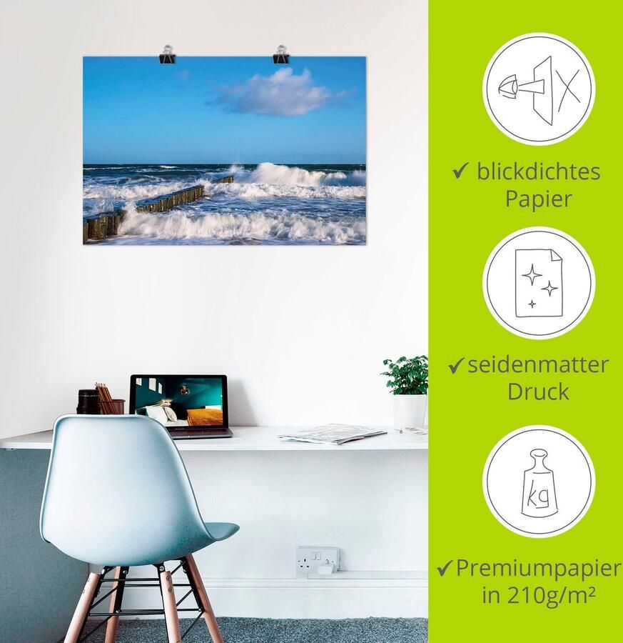 Artland Artprint Blik op de kust van de Oostzee II als artprint van aluminium artprint voor buiten artprint op linnen poster in verschillende maten. maten - Foto 3