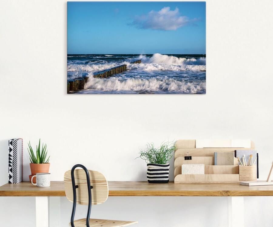 Artland Artprint op linnen Blik op de kust van de Oostzee II - Foto 6