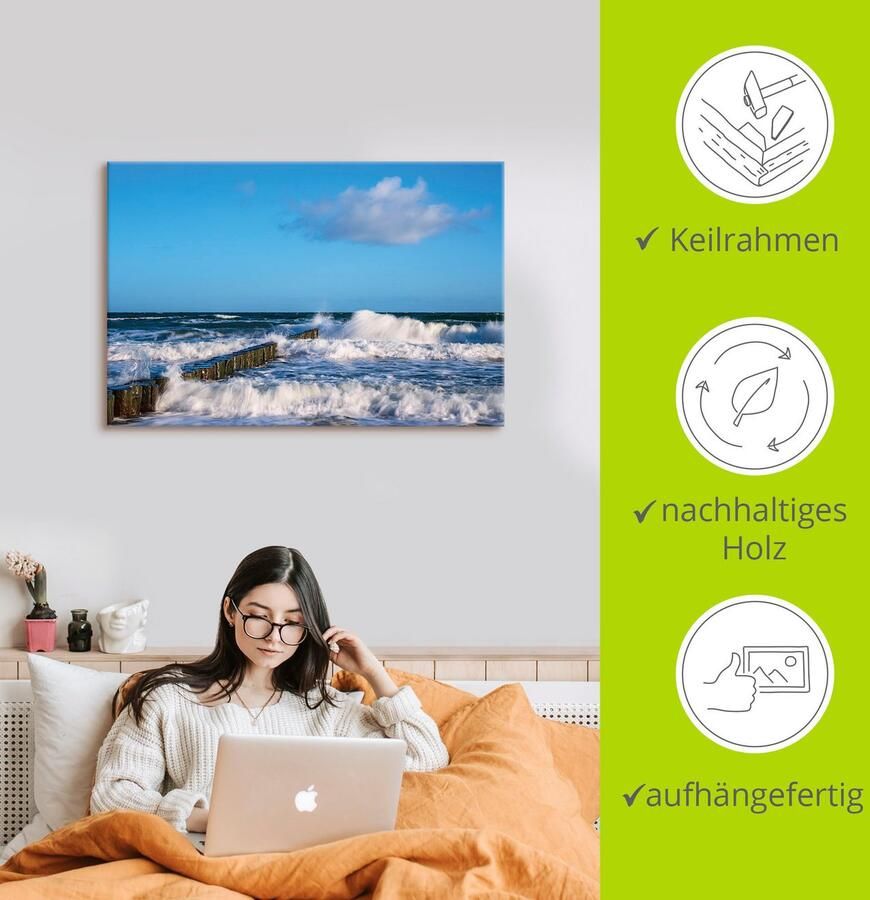 Artland Artprint Blik op de kust van de Oostzee II als artprint van aluminium artprint voor buiten artprint op linnen poster in verschillende maten. maten - Foto 2