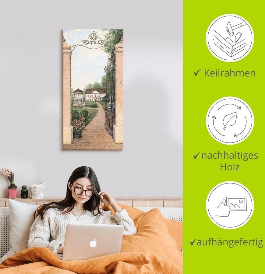 Artland Artprint Blik op Gutshaus als artprint op linnen poster in verschillende formaten maten - Foto 2