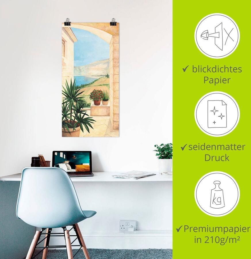 Artland Artprint Blik op Toscaans landschap als artprint van aluminium artprint voor buiten artprint op linnen poster muursticker - Foto 4