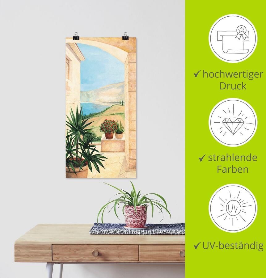 Artland Artprint Blik op Toscaans landschap als artprint van aluminium artprint voor buiten artprint op linnen poster muursticker - Foto 5