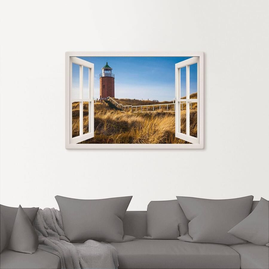 Artland Artprint Blik uit het venster baken Kampen als artprint op linnen in verschillende maten - Foto 2