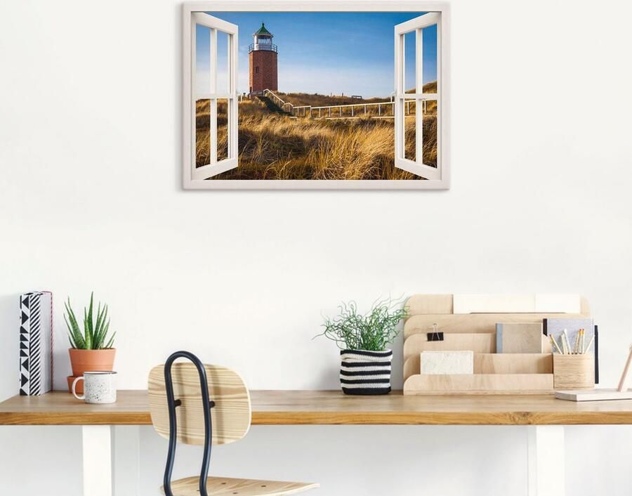 Artland Artprint Blik uit het venster baken Kampen als artprint op linnen in verschillende maten - Foto 8