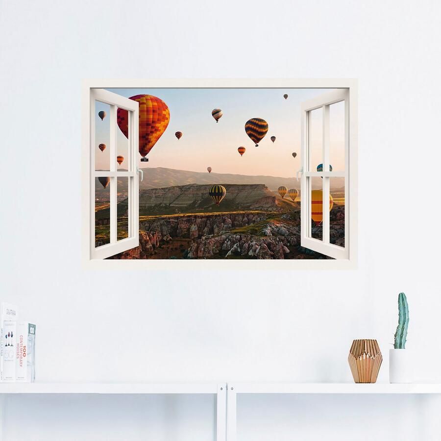 Artland Artprint Blik uit het venster Cappadocië ballonvaart als poster muursticker in verschillende maten - Foto 2
