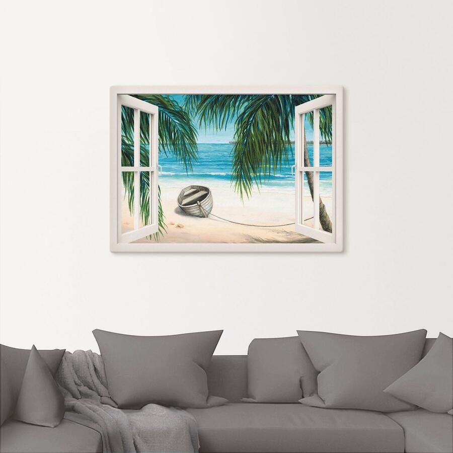 Artland Artprint op linnen Blik uit het venster Caribic - Foto 2