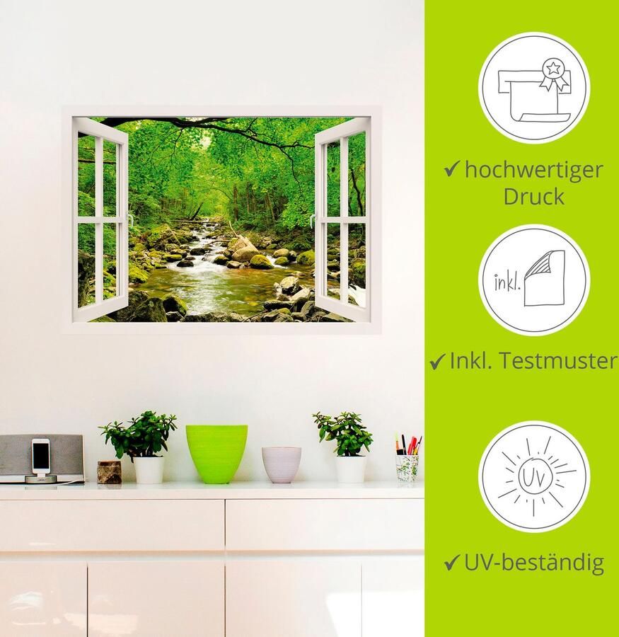 Artland Artprint Blik uit het venster herfstbos rivier Smolny als poster muursticker in verschillende maten - Foto 4