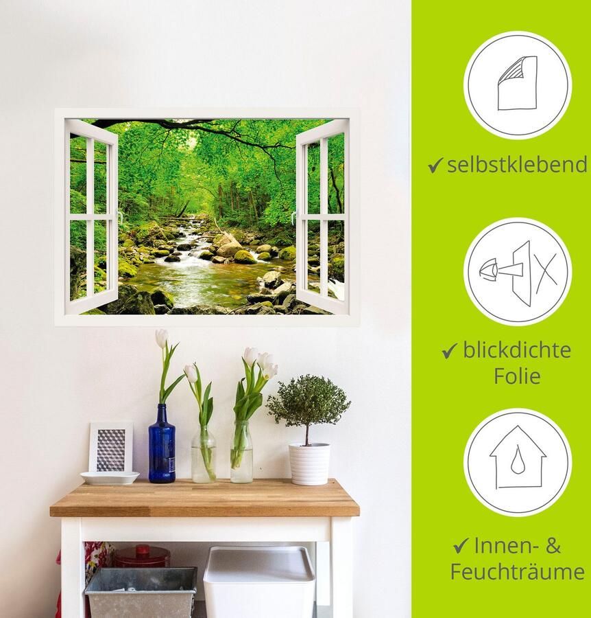 Artland Artprint Blik uit het venster herfstbos rivier Smolny als poster muursticker in verschillende maten - Foto 5