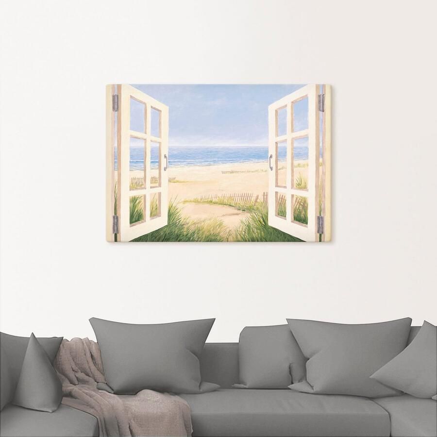 Artland Artprint op linnen Blik uit het venster lenteochtend - Foto 2