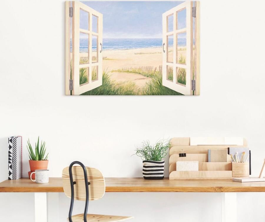 Artland Artprint op linnen Blik uit het venster lenteochtend - Foto 5