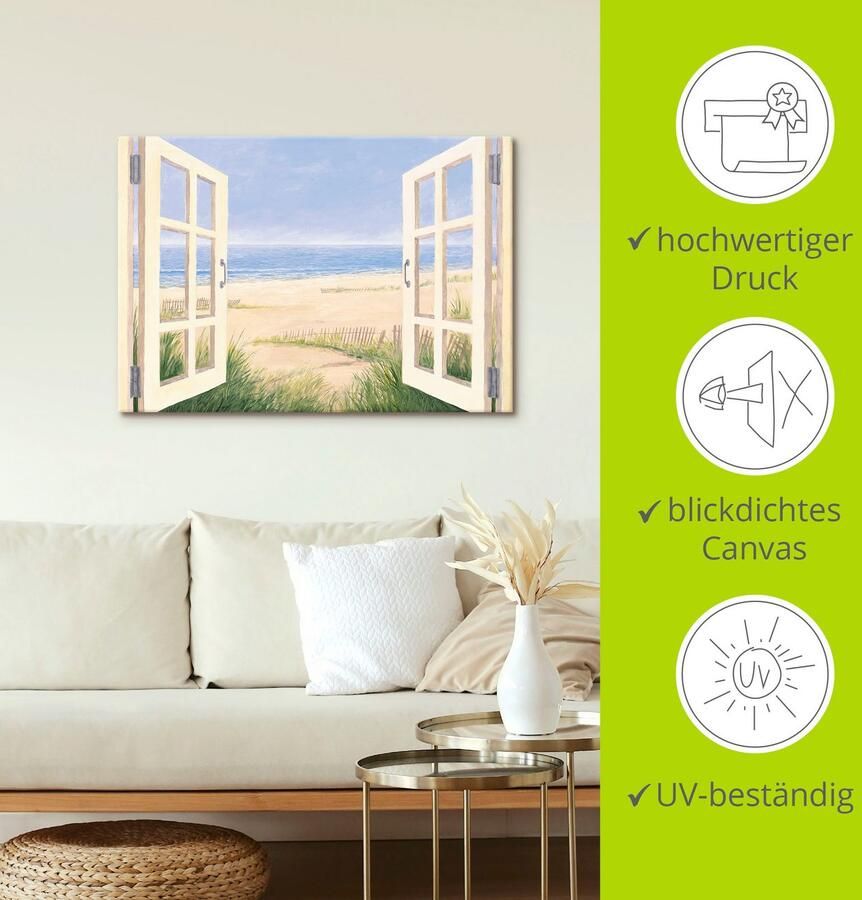 Artland Artprint op linnen Blik uit het venster lenteochtend - Foto 4