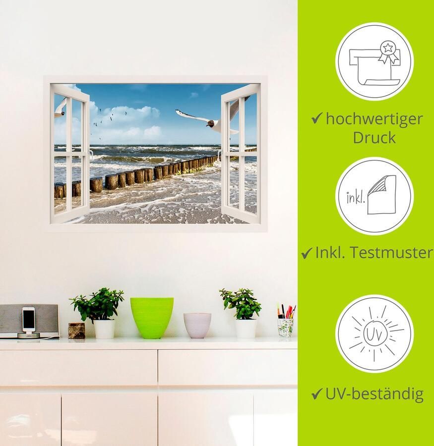 Artland Artprint Blik uit het venster Oostzee als artprint op linnen poster muursticker in verschillende maten - Foto 4