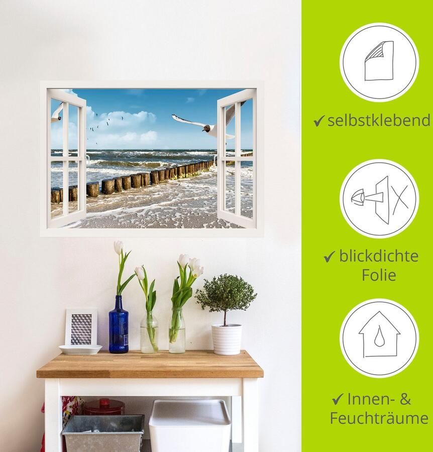 Artland Artprint Blik uit het venster Oostzee als artprint op linnen poster muursticker in verschillende maten - Foto 5