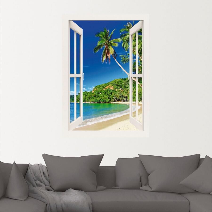 Artland Artprint Blik uit het venster paradijs als artprint op linnen poster muursticker in verschillende maten - Foto 4
