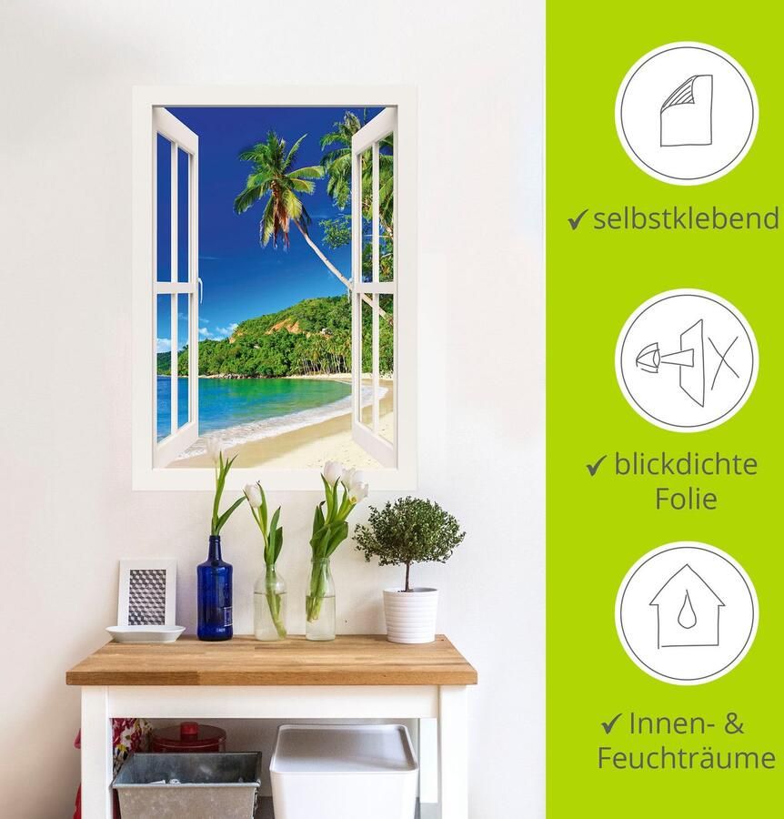 Artland Artprint Blik uit het venster paradijs als artprint op linnen poster muursticker in verschillende maten - Foto 6