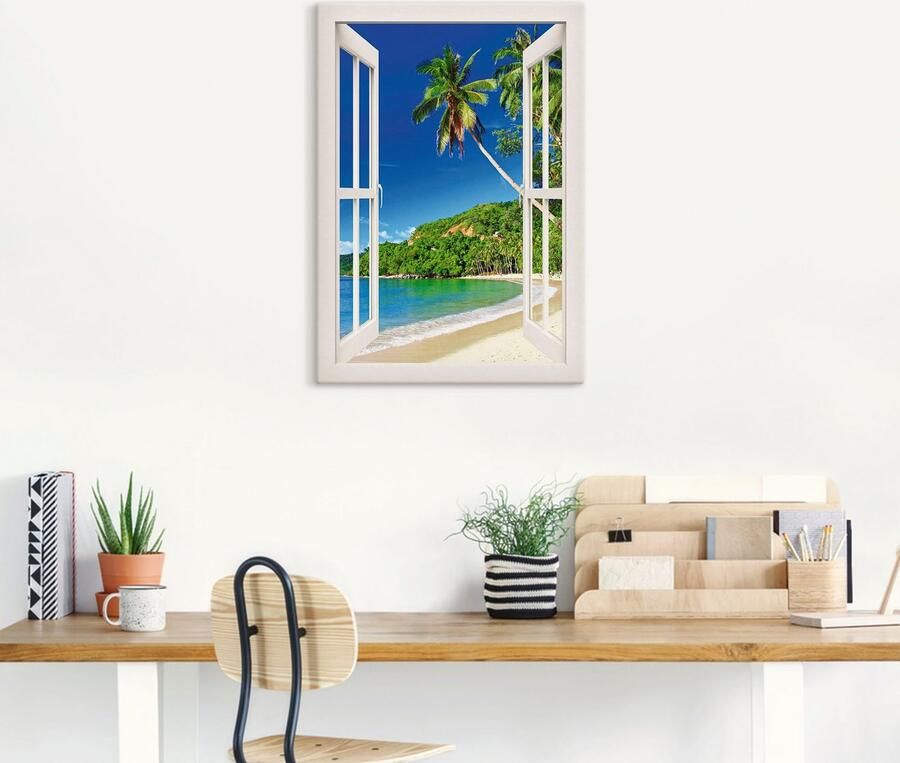 Artland Artprint Blik uit het venster paradijs als artprint op linnen poster muursticker in verschillende maten - Foto 6