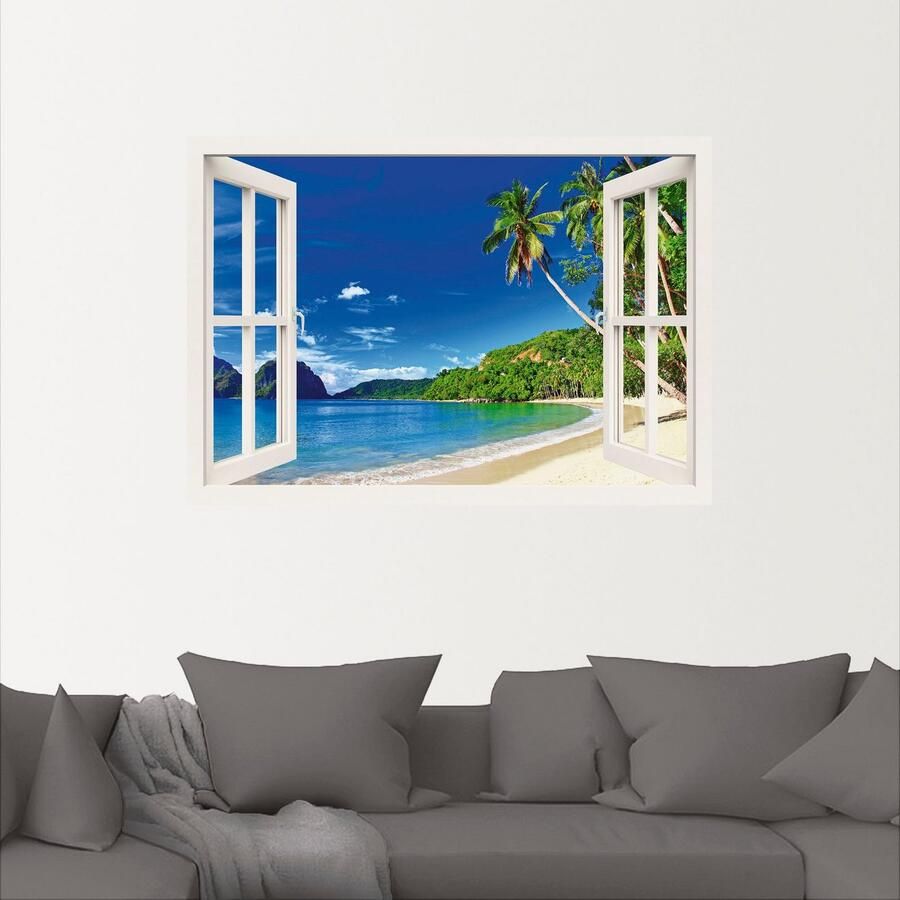 Artland Artprint Blik uit het venster paradijs als artprint van aluminium artprint voor buiten artprint op linnen poster muursticker - Foto 4