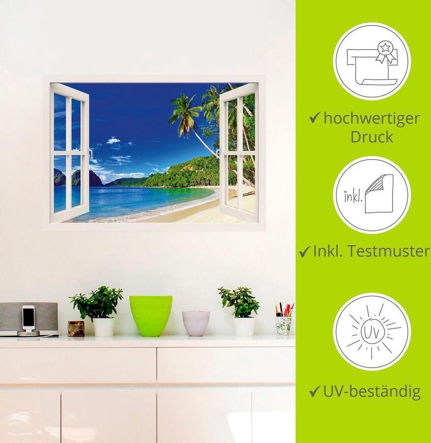 Artland Artprint Blik uit het venster paradijs als artprint van aluminium artprint voor buiten artprint op linnen poster muursticker - Foto 5