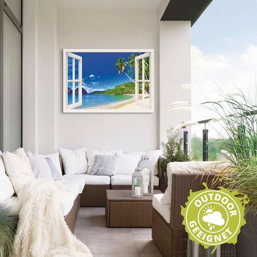 Artland Artprint Blik uit het venster paradijs als artprint van aluminium artprint voor buiten artprint op linnen poster muursticker - Foto 3