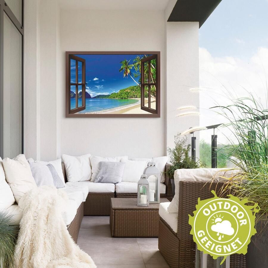 Artland Artprint Blik uit het venster paradijs als artprint van aluminium artprint voor buiten artprint op linnen poster in verschillende maten. maten - Foto 3