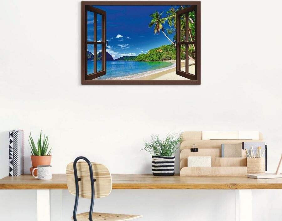 Artland Artprint Blik uit het venster paradijs als artprint van aluminium artprint voor buiten artprint op linnen poster in verschillende maten. maten - Foto 5