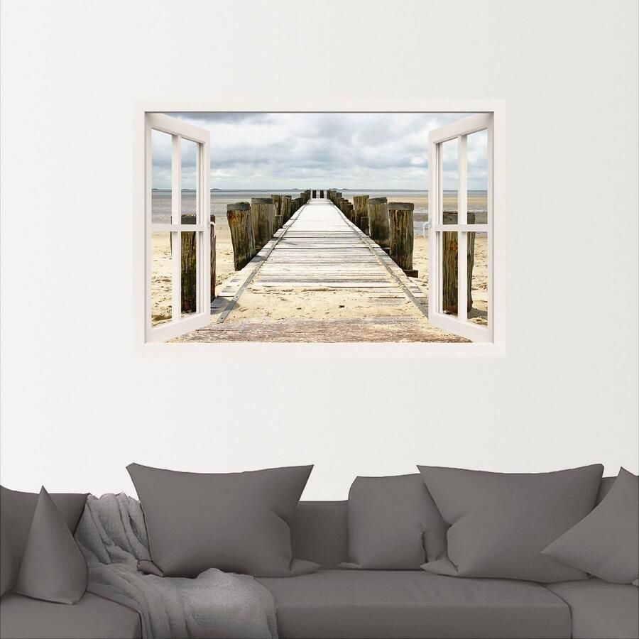 Artland Artprint Blik uit het venster steiger als artprint op linnen muursticker in verschillende maten - Foto 2