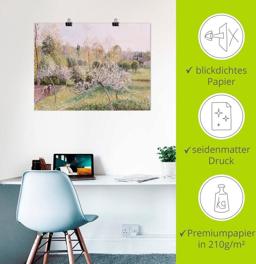 Artland Artprint Bloeiende appelbomen in Eragny. 1895 als artprint op linnen poster in verschillende formaten maten - Foto 2