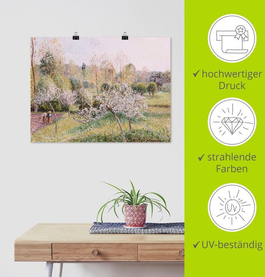 Artland Artprint Bloeiende appelbomen in Eragny. 1895 als artprint op linnen poster in verschillende formaten maten - Foto 3