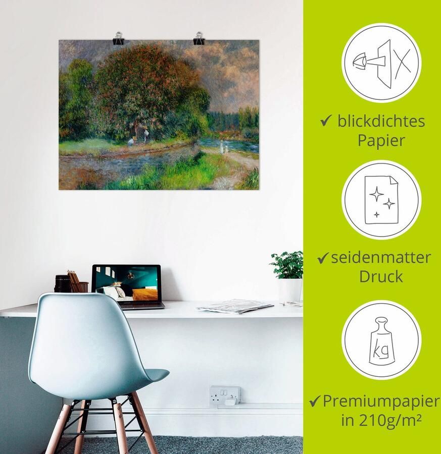 Artland Artprint Bloeiende kastanjeboom als artprint op linnen poster in verschillende formaten maten - Foto 2