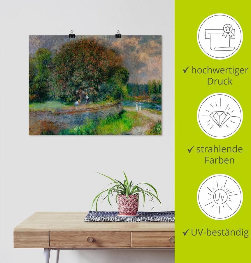 Artland Artprint Bloeiende kastanjeboom als artprint op linnen poster in verschillende formaten maten - Foto 3