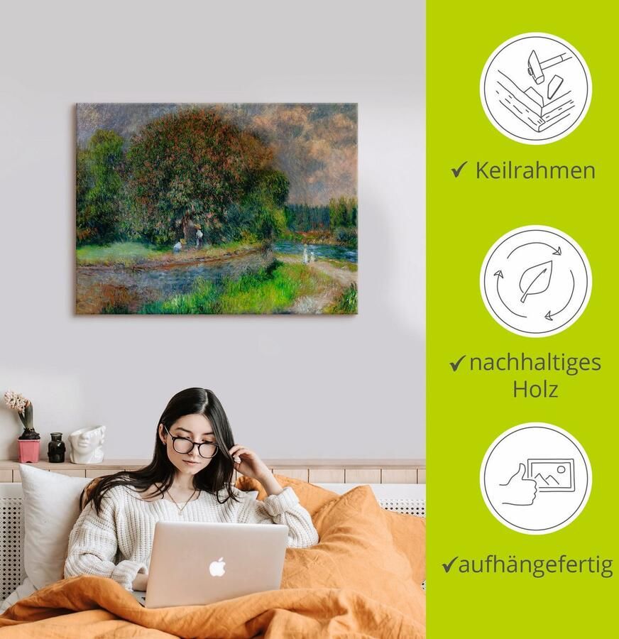 Artland Artprint Bloeiende kastanjeboom als artprint op linnen poster in verschillende formaten maten