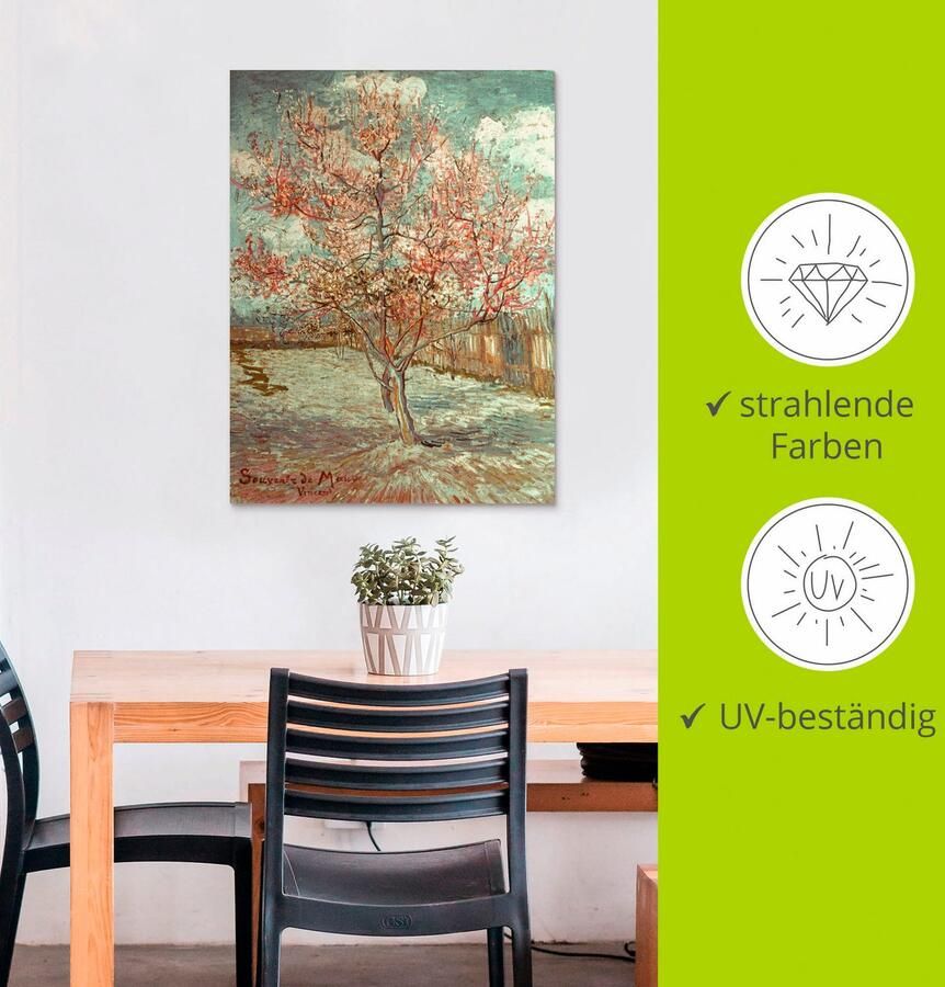 Artland Artprint Bloeiende perzikboom 1888 als artprint van aluminium artprint voor buiten artprint op linnen poster muursticker - Foto 3