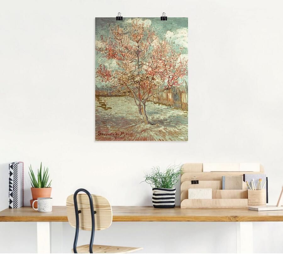 Artland Artprint Bloeiende perzikboom 1888 als artprint van aluminium artprint voor buiten artprint op linnen poster muursticker - Foto 4