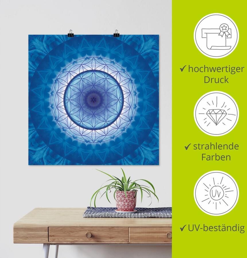 Artland Artprint Bloem van het leven 2 als artprint op linnen poster in verschillende formaten maten - Foto 3