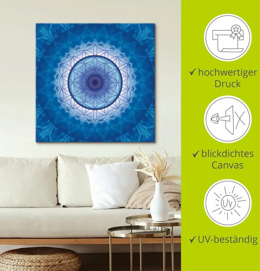 Artland Artprint Bloem van het leven 2 als artprint op linnen poster in verschillende formaten maten - Foto 2