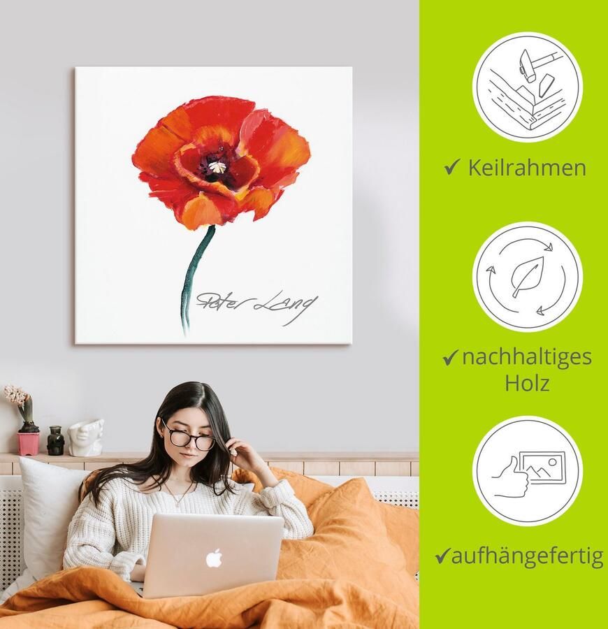 Artland Artprint Bloem_wit III als artprint op linnen poster in verschillende formaten maten - Foto 3