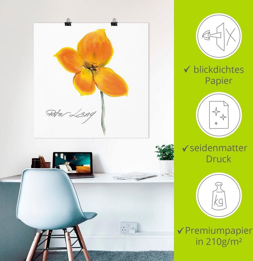 Artland Artprint Bloem_wit VI als artprint op linnen poster in verschillende formaten maten - Foto 3