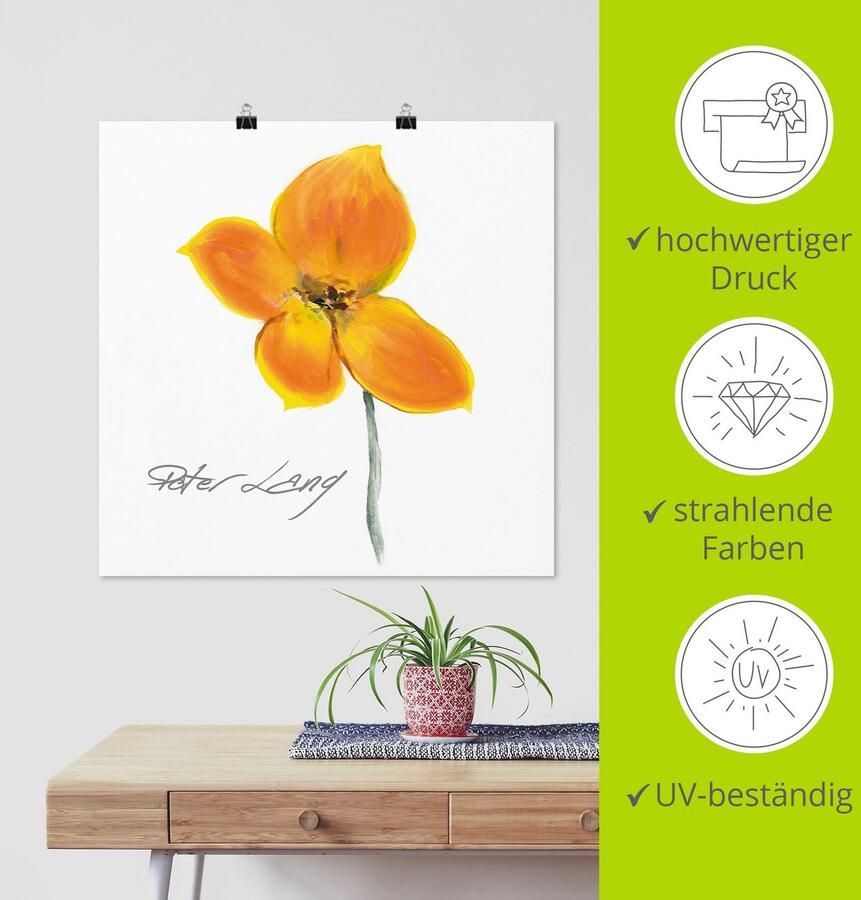 Artland Artprint Bloem_wit VI als artprint op linnen poster in verschillende formaten maten - Foto 4