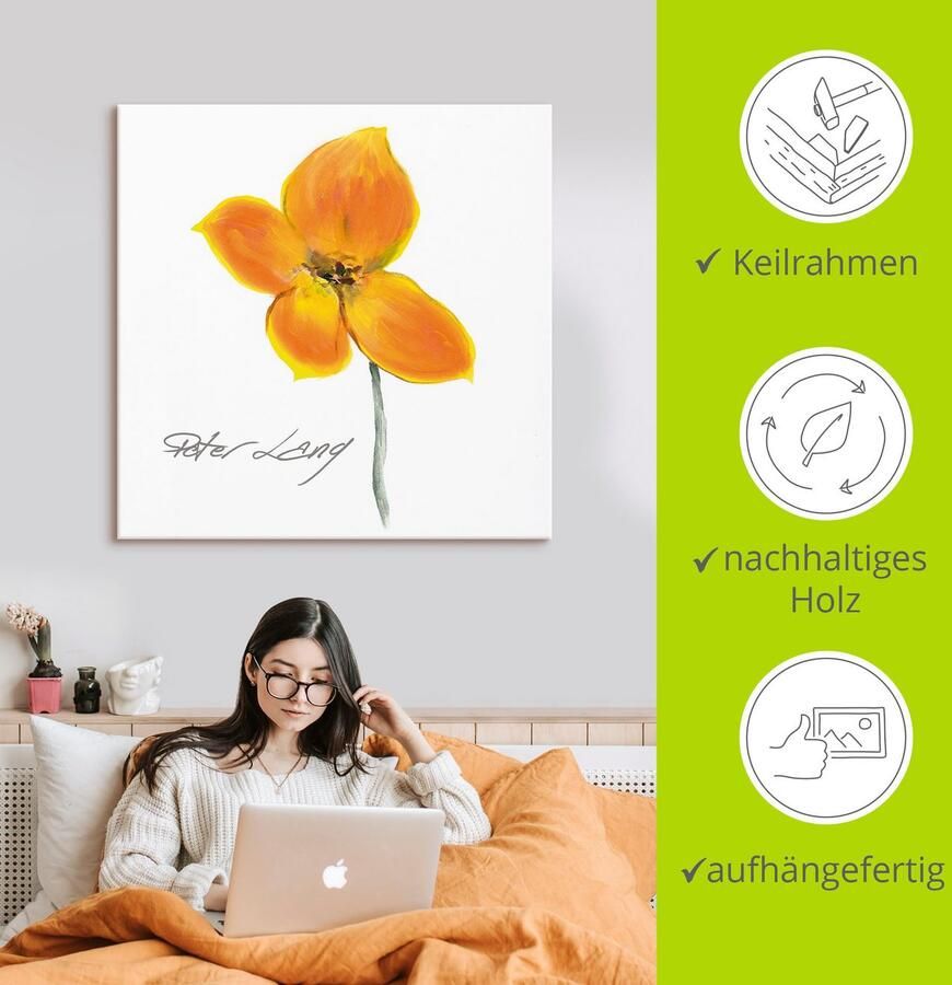 Artland Artprint Bloem_wit VI als artprint op linnen poster in verschillende formaten maten - Foto 2