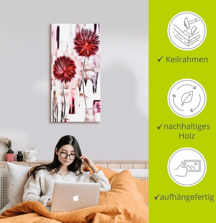 Artland Artprint Bloemen als artprint van aluminium artprint op linnen muursticker of poster in verschillende maten - Foto 2