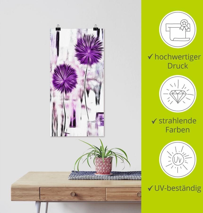 Artland Artprint Bloemen als artprint van aluminium artprint op linnen muursticker of poster in verschillende maten - Foto 4