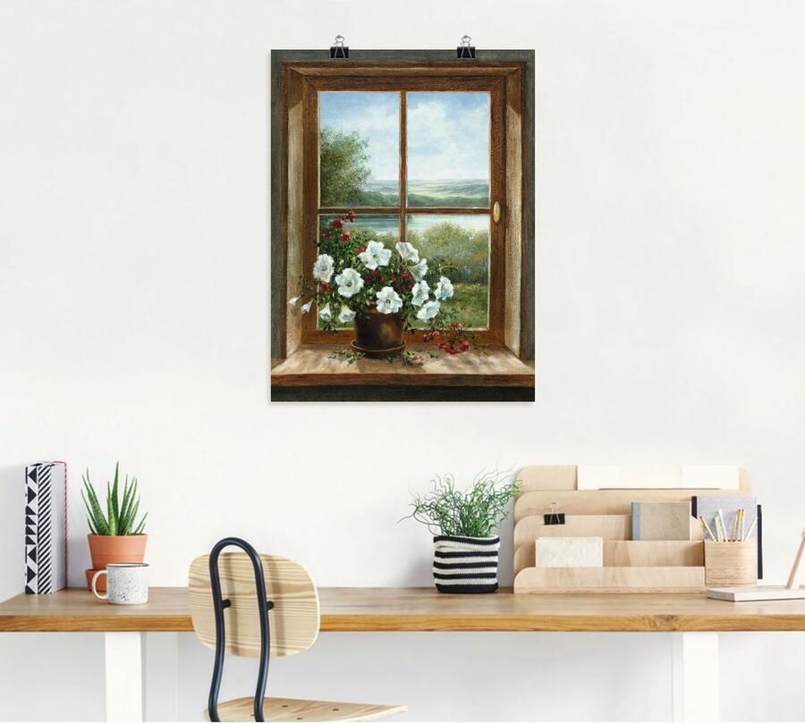 Artland Artprint Bloemen bij het raam als artprint van aluminium artprint voor buiten artprint op linnen poster muursticker - Foto 4