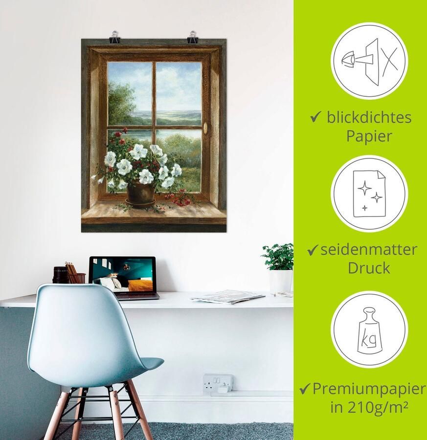 Artland Artprint Bloemen bij het raam als artprint van aluminium artprint voor buiten artprint op linnen poster muursticker - Foto 2