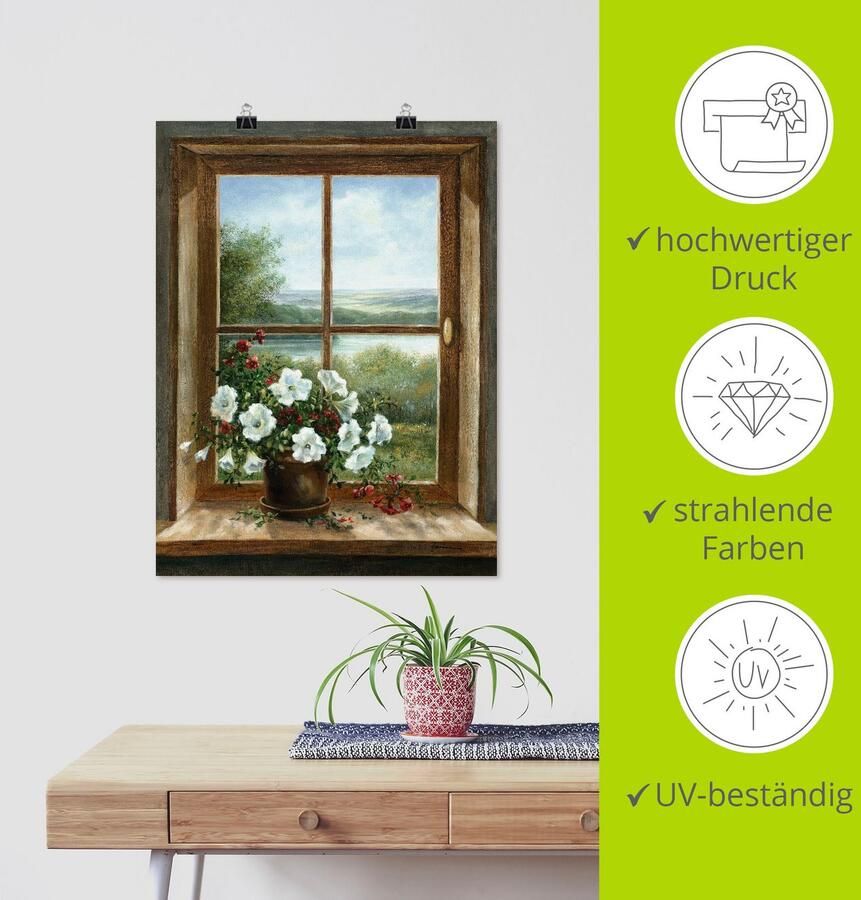 Artland Artprint Bloemen bij het raam als artprint van aluminium artprint voor buiten artprint op linnen poster muursticker - Foto 3