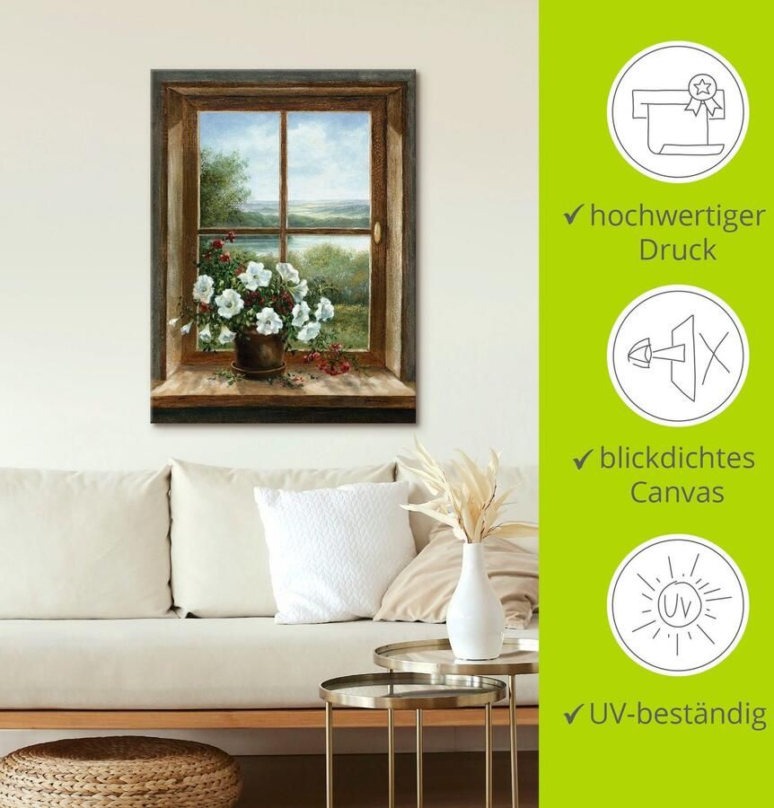 Artland Artprint Bloemen bij het raam als artprint van aluminium artprint voor buiten artprint op linnen poster muursticker - Foto 3