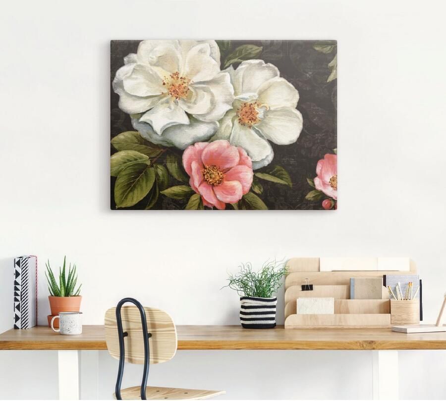 Artland Artprint Bloemen damast I als artprint op linnen poster in verschillende formaten maten - Foto 3